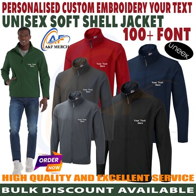 Personalised Custom Embroidered Zip Soft shel...