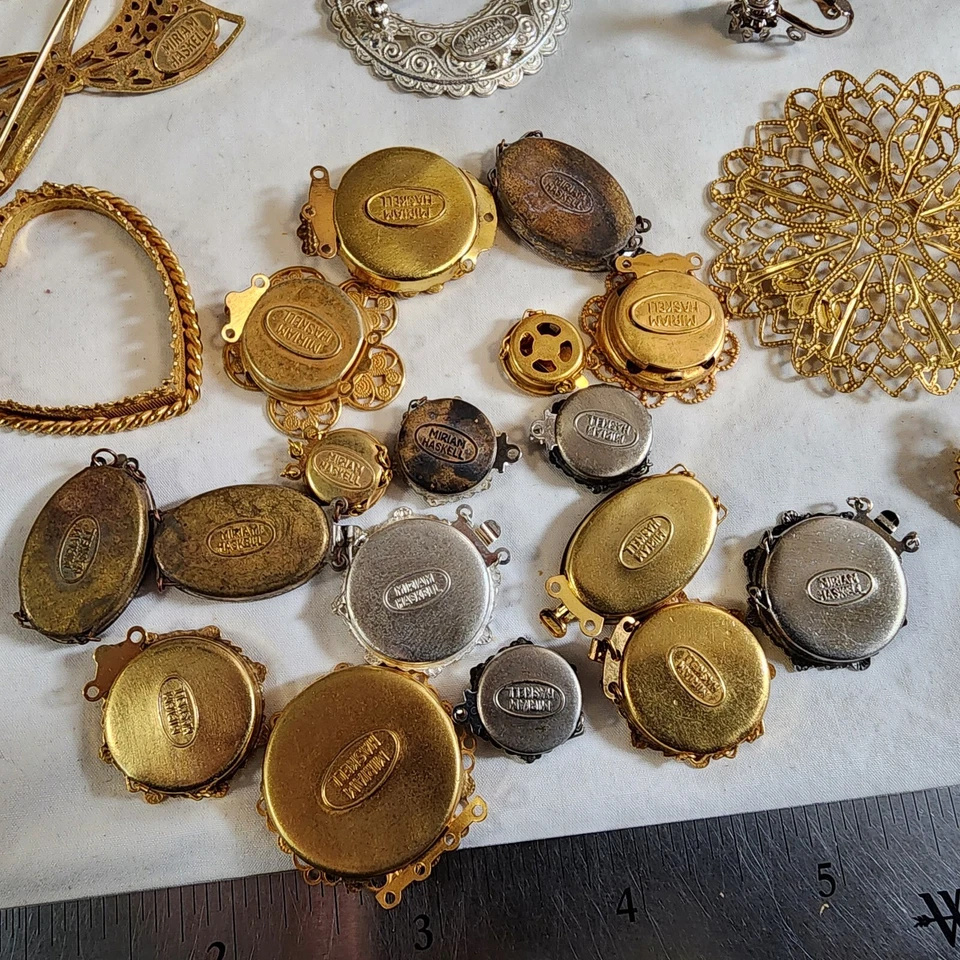 De Colección Miriam Haskell Firmado Collar Cierres Broche Prendedor Pendiente Colgante LBS #13 Foto 1 de 4