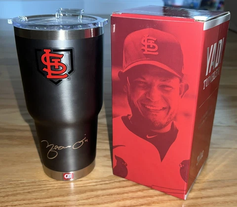 Cardinals SGA "Yadi" Yadier Molina Gray Charcoal Stainless Steel Tumbler! Cover