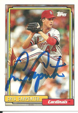 Cris Carpenter  St. Louis Cardinals  Personally Autographedl Card