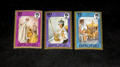 BRUNEI #229-231, 1978, QUEEN ELIZABETH CORONATION, SINGLES, MNH, NICE LQQK Cover