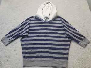 I Love H81 Hoodie Girls Large Multi Striped Lined Knit Dolman Sleeve Pullover - Picture 1 of 5