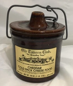 Vintage Century Pride Wisconsin Cheese Stoneware Crock Jar w/ Wire Bail Lid Chef - Picture 1 of 6