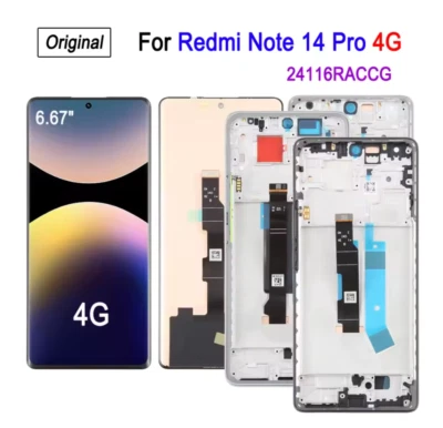 OEM For Xiaomi Redmi Note 14 Pro 4G LCD Display Screen Touch Digitizer + Frame - Image 1 of 4