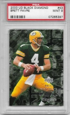 2000 UPPER DECK BLACK DIAMOND #43 BRETT FAVRE PSA 9 MINT HOF GREEN BAY PACKERS - Image 1 of 2