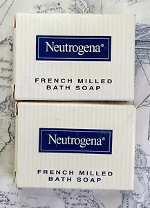 Lote de 2 barras de jabón de baño fresadas francesas Hilton Hotels Neutrogena en cajas sin usar - Imagen 1 de 2