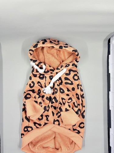 VETEMENTS FELPA CON CAPPUCCIO LEOPARDO ROSA cucciolo o cane di piccola taglia