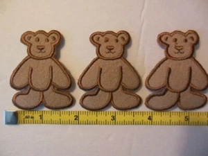 3 TEDDY BEAR Iron-On Appliques - NEW 1.75"x 2" - Picture 1 of 2