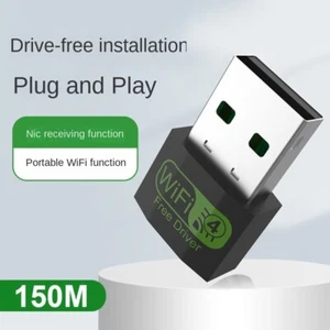 WiFi Receiver Driver Free Mini USB Network Card 150Mbps for Computer/Phone - Picture 1 of 10