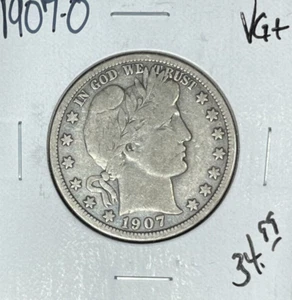 1907-O ARGENTO BARBIERE MEZZO DOLLARO ~ OTTIME CONDIZIONI + ~BELLA MONETA~ - Foto 1 di 2