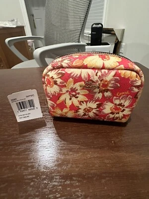 Bolso Coach Floral Rosa Primavera Maquillaje Cosmético Maquillaje Cosmético Pequeño con Cremallera Nuevo con Etiquetas Foto 1 de 4