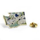 Washington Shaped Lapel Pin Washington State Souvenir Enamel Pin