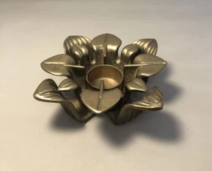 Kerzenhalter | Kerzenständer | Messing | Blume | Blüte | Vintage | 70er #B16 - Bild 1 von 5