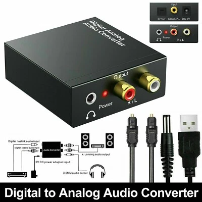 Convertitore audio digitale ottico spdif analogico RCA toslink adattatore cavo - Immagine 1 di 4