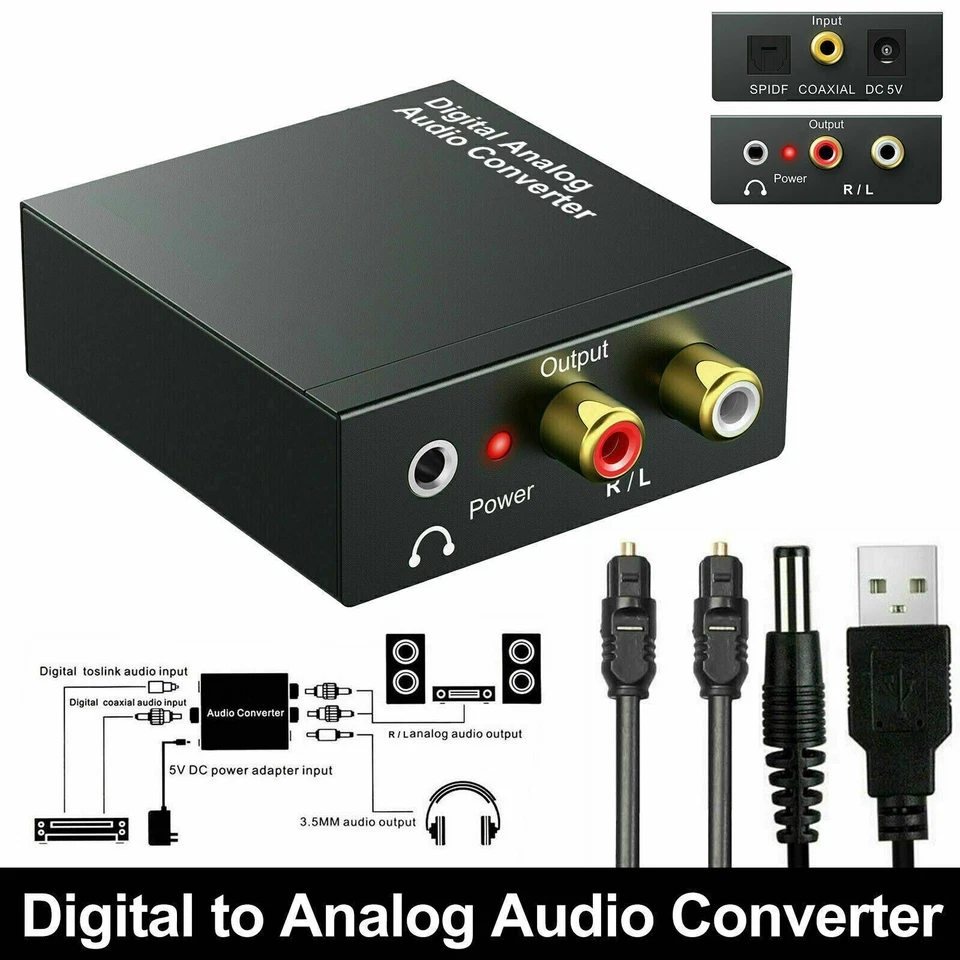 Convertitore audio digitale ottico spdif analogico RCA toslink adattatore cavo - Immagine 1 di 4