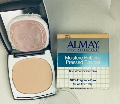 RARE ALMAY Moisture Balance Pressed Powder IVORY BNWB VINTAGE PACKAGING - Image 1 of 2