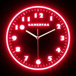 GamerTag Game Room Personalized Custom Made Night Light Flexible Neon Wall Clock - Picture 1 of 86