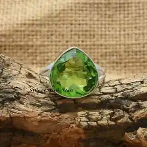 Peridot Gemstone 925 Sterling Silver Ring Mother's Day Jewelry All Size RM-234 - Picture 1 of 9