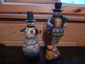 Jim Shore Heartwood B4002413 Creek Schneemann Nussknacker 11,5" & Winterlicht - Bild 1 von 7