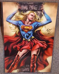 Supergirl Glossy Art Print 11 x 17 In Hard Plastic Sleeve - Picture 1 of 1