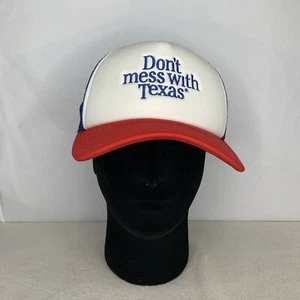 DONT MESS WITH TEXAS Red White Blue Vintage SnapBack Trucker Hat - Picture 1 of 5