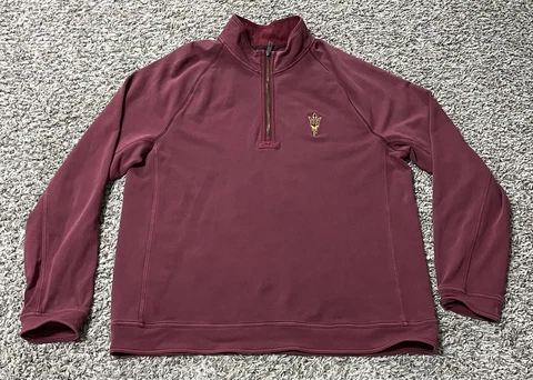 Tommy Bahama ASU Arizona State 1/4 Zip Pullover Jacket Men's XL Long Sleeve Red Cover