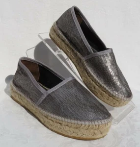 Gaimo Spanien Silber Pailletten Flatform Slipper TOMMY Espadrilles Schuhe US 7,5 8 38 - Bild 1 von 8