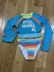 Disney Star Wars/ BB-8 Girls 2 Piece Droid Swim Wear With Rash Guard NWT - Picture 1 of 7
