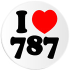 I Love 787 - 100 Pack Circle Stickers 3 Inch - Area Code San Juan Puerto Rico