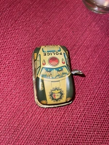 Japanese Metal Windup Police Car Circa 1950s - Picture 1 of 16