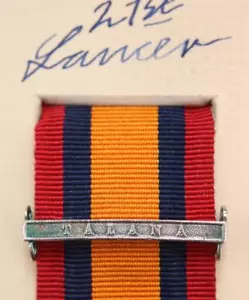 QSA QUEENS SUDAFRICA MEDALLA CINTA BARRA BROCHE TALANA BOER CAMPAÑA DE GUERRA - Imagen 1 de 1