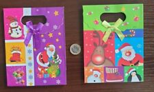 Pack of 3 Small Santa Christmas Gift Bags Xmas Present Gifts EASY PACK UK