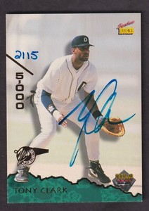 Tony Clark 1995 Signature Rookies TetRad On Card Autograph #60
