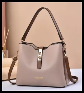 Vesasan Gaohn Originlaiy Fom Beige Faux Leather Handbag Shoulder Crossbody - Picture 1 of 14