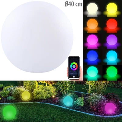 WLAN-Akku-Leuchtkugel mit RGBW-LEDs und App, 576 lm, IP54, Ø 40 cm - Bild 1 von 4