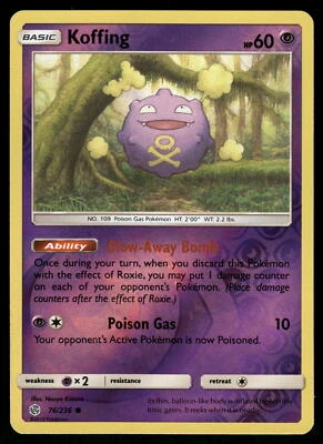 Koffing Reverse Holo 76/236 SM - Cosmic Eclipse Pokemon - Image 1 of 2
