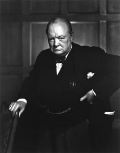 Prime Minister Winston Churchill WWII Portrait Photo Art Poster Print PICK SIZE - Picture 1 of 2