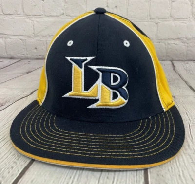 Pacific Headwear Adulto LB ProLid ProWool Talla L/XL Azul Marino Amarillo Sombrero Ajustado Nuevo Foto 1 de 4