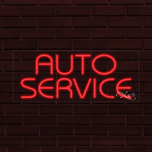 BRAND NEW "AUTO SERVICE" 30x12X1 INCH LED FLEX INDOOR SIGN 30210 - Image 1 of 1