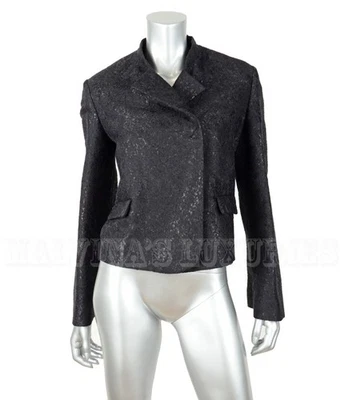 YVES SAINT LAURENT YSL JACKET BLAZER BLACK WOOL BROCADE $2,200 sz F44 - Image 1 of 4