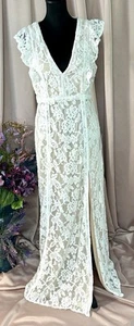 Lulus This Moment in Time White Lace Ruffled Maxi Dress NWT - Picture 1 of 14