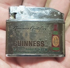 Vintage GUINNESS Beer Flat Advertising Cigarette Lighter " Full Bodied Brew " - Picture 1 of 13