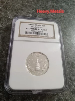 2000-S MARYLAND Silver Proof Quarter PF70 NGC NICE LOW PRICE!! - Image 1 of 4
