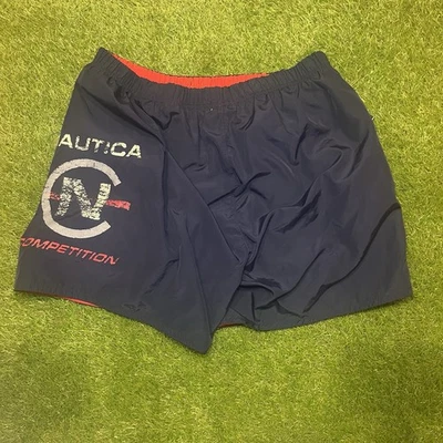 Pantalones Cortos Forrados De Colección Años 90 Nautica Para Hombres Grandes Deletrear Clase J Velero Foto 1 de 4