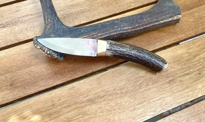 Jagdmesser , Karesuando SS 80, Hirschhorn Griff, mit Lederscheide - Bild 1 von 6