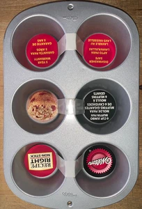 Wilton 6 Cup Jumbo Muffin Pan- Lot Of 2- Recipe Right Non-Stick Steel - Picture 1 of 2