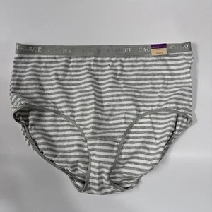 Lane Bryant CACIQUE Full Brief Cotton Panties 26/28 Gray/White striped - Picture 1 of 3