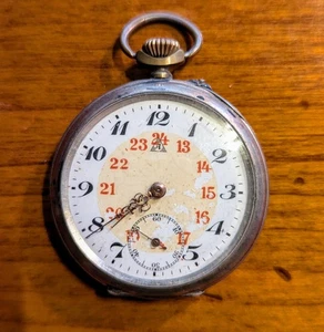 Alpina Cylinder 10 Steine Taschenuhr silber 800 - Bild 1 von 5