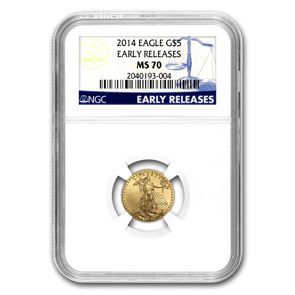 2014 1/10 oz American Gold Eagle MS-70 NGC (Early Releases) - Image 1 of 3