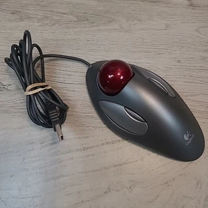 Logitech T-BC21 USB Wired Optical Trackman Marble Mouse Trackball Tested Working - Picture 1 of 5